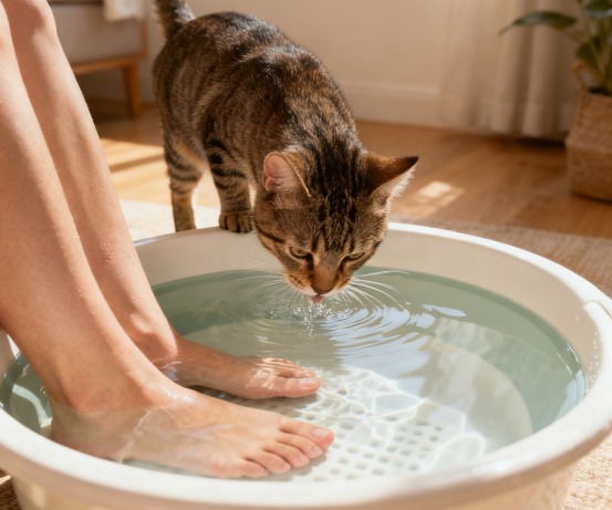 猫咪为啥爱喝洗脚水？