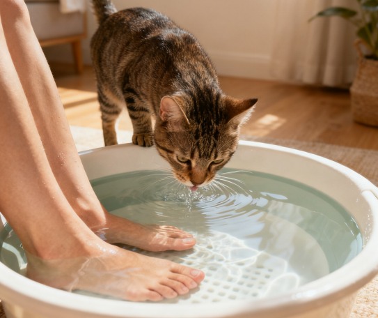 重口味科普：猫咪为啥爱喝洗脚水？