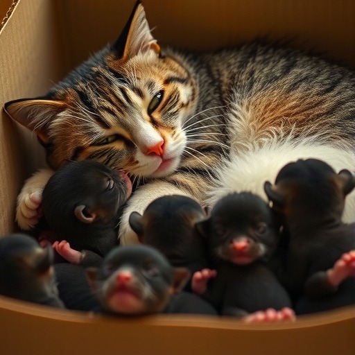 猫咪的繁殖周期及崽的诞生过程（探究猫咪每次产仔时间间隔和崽子的成长情况）