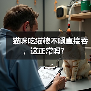 猫咪吃猫粮不嚼直接吞，这正常吗？（图1）