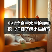 小猫绝育手术后护理知识（详细了解小猫绝育手术后的注意事项和护理措施）（图3）